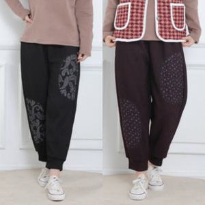 겨울 기모 여성 몸빼바지 중년 실내복 엄마고무줄바지