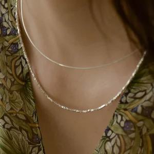 925실버 큐브 파츠 은목걸이  에스닉 심플 초커목걸이 팔찌 세트