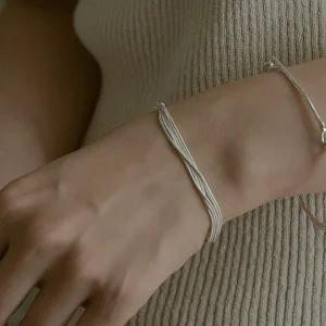 925실버 둥근 스네이크 다섯줄목걸이 뱀줄 레이어드팔찌 여러줄팔찌