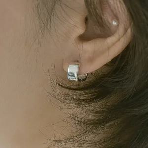 베이직 사각 링귀걸이 925실버 데일리 스퀘어 원터치귀걸이 