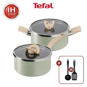 [테팔] 블라썸 인덕션 냄비 2종 (편18+양20)+에센셜 조리도구 랜덤 1개