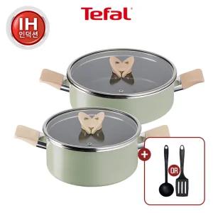 [테팔] 블라썸 인덕션 냄비 2종 (양20+전골24)+에센셜 조리도구 랜덤 1개
