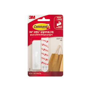 3M 코맨드 양면 테이프 유틸리티 훅 대 17503 제한 하중 1.8kg 데코 디자이너 탈부착식