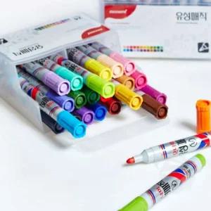 사안 유성매직 24색 두꺼운매직 사각촉 둥근펜