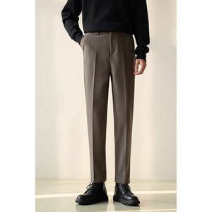 EAMT 남자 면 바지 가벼운 모직 정장 팬츠 추동 캐주얼 일자 9부 비즈니스 스몰 패션 EUNG4