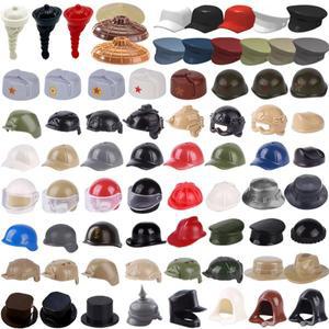 레고부품 MOC 군인 피규어 빌딩 블록 액세서리 소련 헬멧 장교 모자 야구 무기 벽돌 장난감