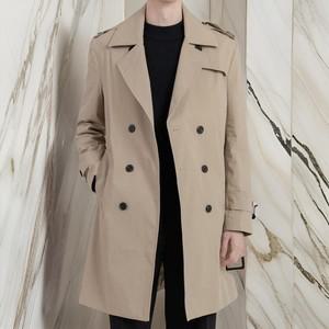 남자 하프 트렌치 더블버튼 데이트룩 코트