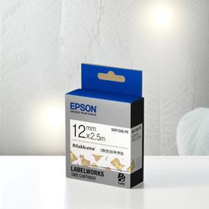 엡손 리락쿠마 라벨테이프 (화이트) 라벨스티커 카트리지 리필 다꾸용 SGR12AS-PX