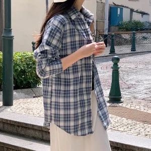 [코코블랑] 시즈닝 체크 셔츠