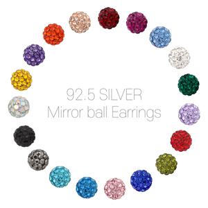 [미니아트] 92.5 실버 컬러 큐빅 미러볼 6mm 은귀걸이 19종