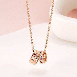 [비앤비골드] 14K 큐빅 이중컷팅 도넛링 체인 목걸이 JNN40949