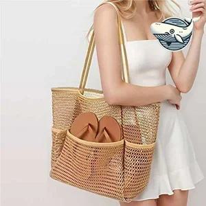 하와이안 스타일 대용량 메쉬비치백 4포켓 여름-WFH6CRZ