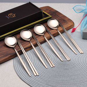 [수타미](대전신세계)방짜유기 유기수저 놋봄 달수저 4인 수저세트 놋수저 + 무료각인