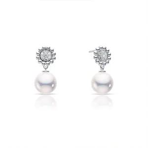 [미꼬][온라인 단독] 베스티 폼폼 드롭 다이아몬드 아코야펄 이어링