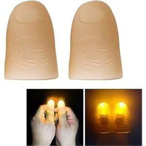 [미국배송] 2개의 노란색 엄지손가락 라이트 매직 핑거 업 팁 LED 램프 파티 스테이지 트릭 퍼포먼스 소품 도구 재미있는 장난감 키트 및 액세서리 참신한