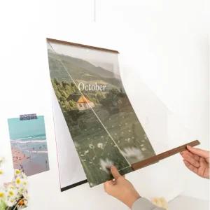 1개 A3/A4 벽부착 간단 교체 투명 아크릴 프레임 액자 틀 자석 인증서 상장 그림 진열