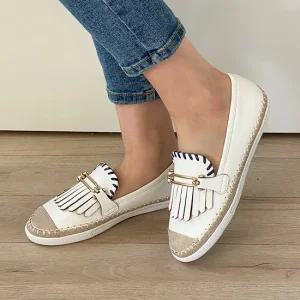 [밀로바니] 샌더 프린지 골드 버클 에스파듀 슬립온