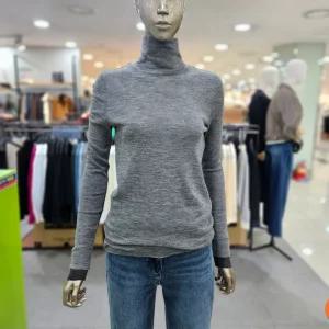 시슬리/애플아울렛/모100% 소매 포인트 터틀넥 티셔츠 SATS31461