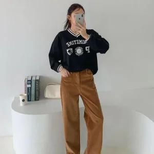 여자 겨울 데일리 융기모 골덴 일자핏 팬츠_4