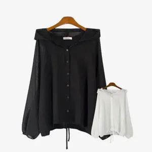 에스티아 2118 후드 스트링 남방 빅사이즈