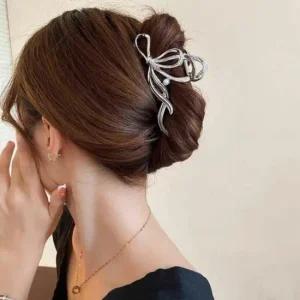 리본 나비 캐주얼 집게핀 숱많은 필수템 올림 머리 긴 여성헤어핀 여성헤어핀집게핀