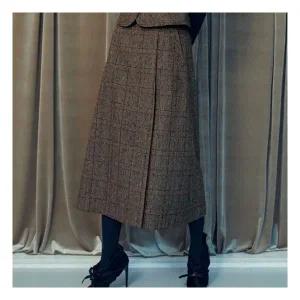 울 블렌디드 체크 스커트932477