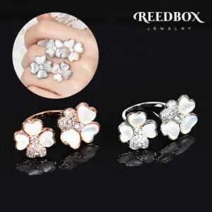 [리드박스] [선물포장] 더블 클로버 자개반지 혼주 웨딩반지