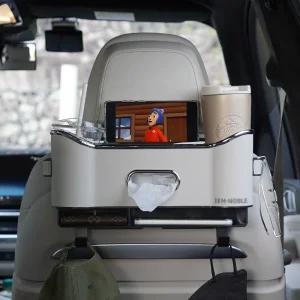 엠노블 차량용 헤드레스트 수납 정리함 자동차 뒷좌석 수납함 헤드레스트 텀블러 음료 거치대 선글라스 