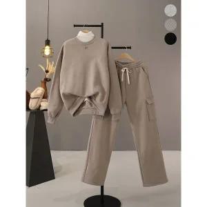 [하프클럽/]헤러프 기모 무지 맨투맨   카고 팬츠 세트_MNOP125