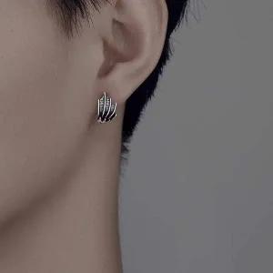 [콩심팥심]남성 다크무드 빈티지 데빌 윙 포인트 링 귀걸이