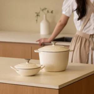 [11번가단독구성] 포네 온기 무쇠냄비 2종 세트 16cm 웍+20cm 팟