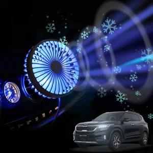 셀토스 차량용 송풍구 호환 선풍기 시즌3용 쿨링팬 무드등 각도조절 숭거치 시원한 미니 작은 용써큘레이터