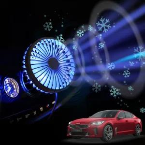 스팅어 차량용 송풍구 호환 선풍기 시즌3용 쿨링팬 무드등 각도조절 숭거치 시원한 미니 작은 용써큘레이터