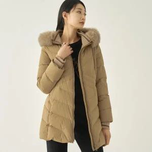 [지센] 3컬러 폭스후드 니트배색 덕다운 점퍼 LSDWNA71_P410376291