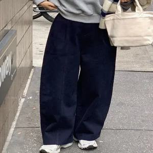 네이빈 기모 절개 코튼 일자와이드핏 팬츠 (one color)