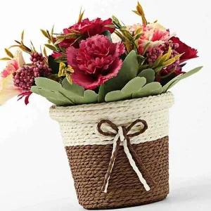 [골드스마일]조경용 카네이션 조화 화분 실내 장식용 인테리어 꽃