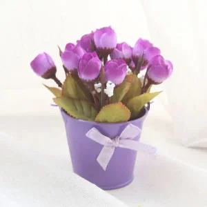 [골드스마일]미니장미조화 조화화분 집들이선물 선인장 화분조화 조화꽃화분