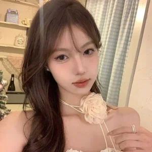 [골드스마일]플라워 데이 오간자 까멜리아 기본 초커 줄 목걸이 2