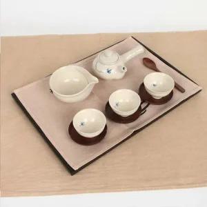 [골드스마일]다기세트 청화베이지 교육용 유아용세트 3인