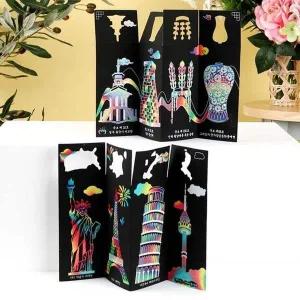 [골드스마일]전통 펀칭 병풍세트 장비 1800 랜드마크 스크래치 장식품