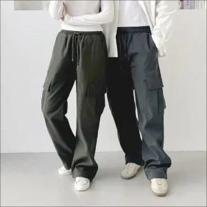 [라일리여성의류] Rly 남녀 기모안감 카고바지 스트링 조거팬츠 밴딩 겨  42556342)