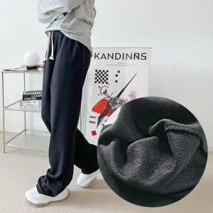 [라일리여성의류] Rly 메트리 남녀공용 무지면 와이드 기모 통바지 SD