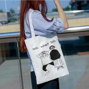 [라일리] Rly 캔버스백(화이트) 텀블러가방 캔버스캔버스백