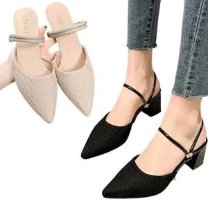 [아우트]미들힐 봄슈즈 타입 2색 슬링백(6.5센치)