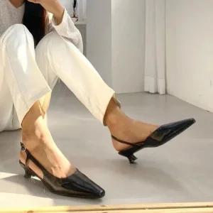 [아우트]스퀘어토 슬링백 편한착화감 미들힐 5FW