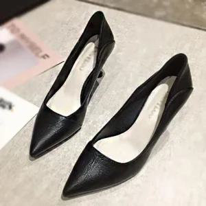 [아우트]통굽슬링백 스틸레토 하이힐 여성 구두 7cm