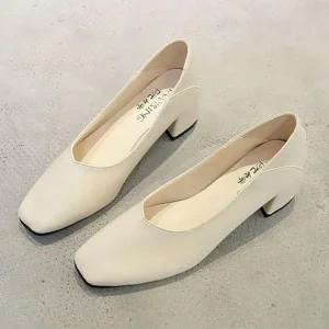 [아우트]펌프스 로퍼 편한 통굽 여성샌들 신발 5cm