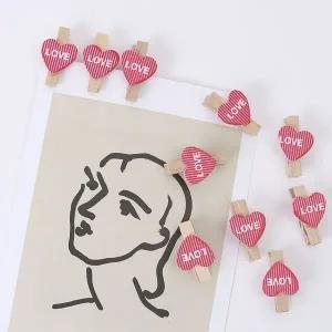 디자인 하트 10p 러브 꾸미기 폴라로이드 집게