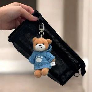 지퍼형 메쉬 필통 2단 블랙 학생 필기구 정리함 필기용품 수납함