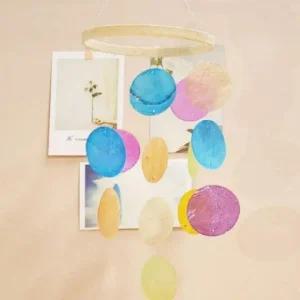 여름용 자개 무지개 빛 모빌 썬캐처 창문 장식 원형 (WFKMW3L)